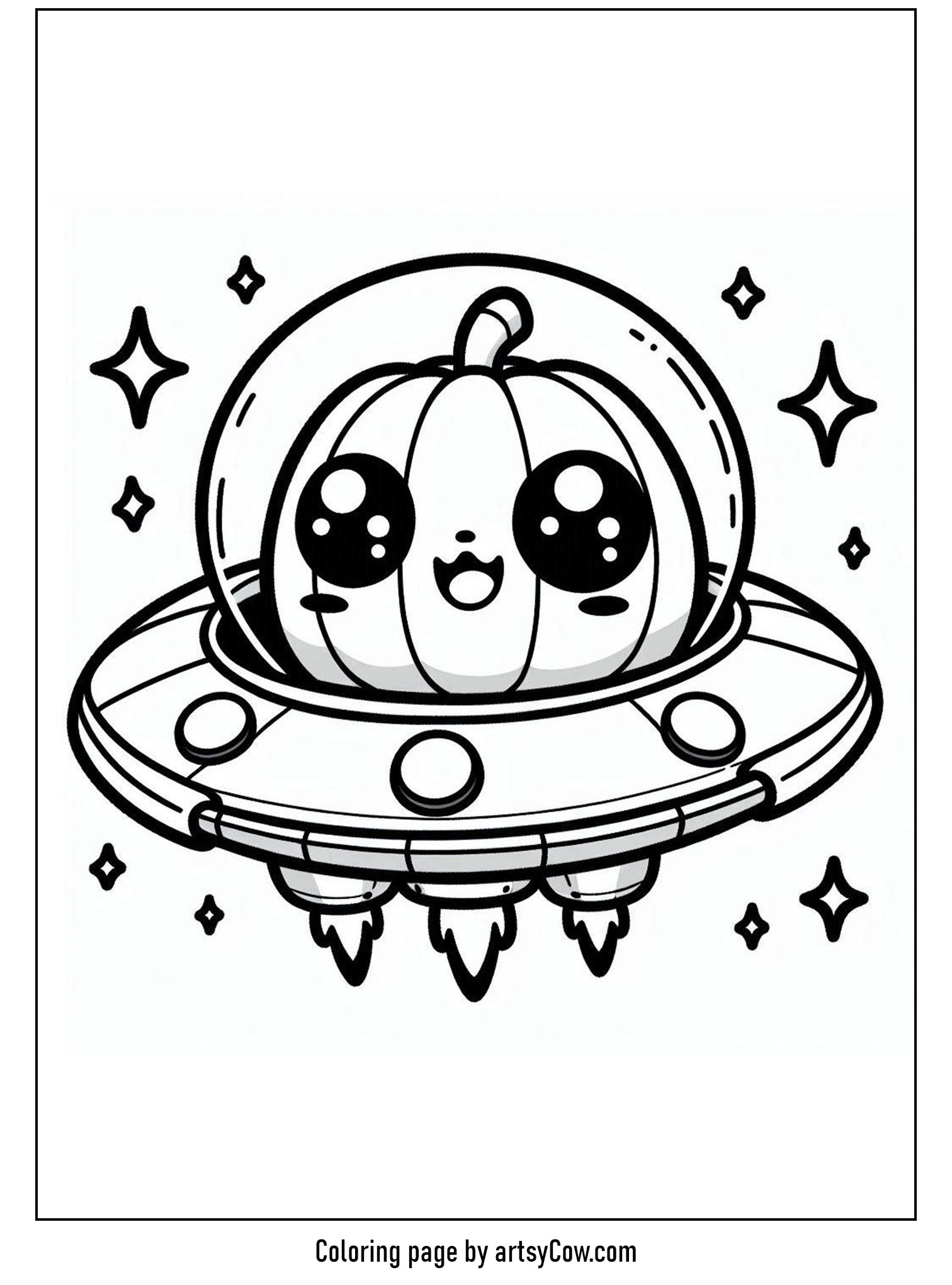 halloween coloring pages with jack-o-lantern featuring a cute jack-o-lantern in a space helmet surrounded by stars.